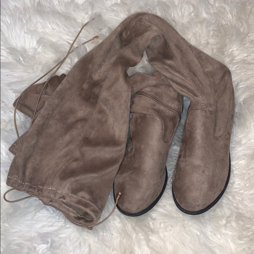 Taupe Over the Knee Boots